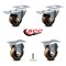 Service Caster 3 Inch High Temp Phenolic Swivel Top Plate Caster Lock Brakes 2 Rigid SCC, 2PK SCC-TTL20S314-PHSHT-2-R-2 - alternate 2